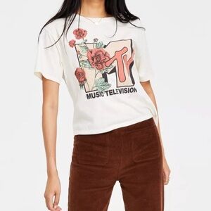 MTV Floral Graphic Women's Cream Tee